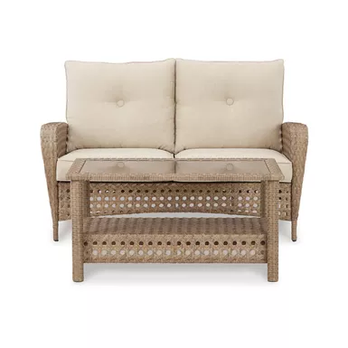 image of Braylee Outdoor Loveseat with Table (Set of 2) with sku:p345-035-ashley
