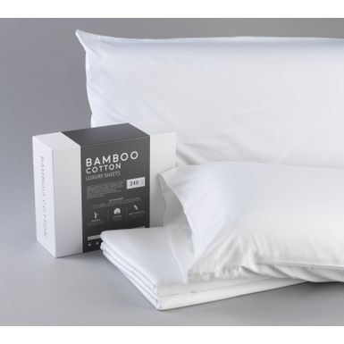 image of FlexSleep Bamboo Cotton White Sheets King Split with sku:810009166191-sby