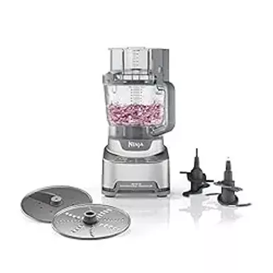 image of Ninja NF701 Professional XL Food Processor, 1200 Peak-Watts, 4-in-1, Chopping, Slicing/Shredding, Purees, Dough, 12-Cup Processor Bowl, 2 Blades & 2 Discs, Feed Chute/Pusher,Silver with sku:bb21961019-bestbuy