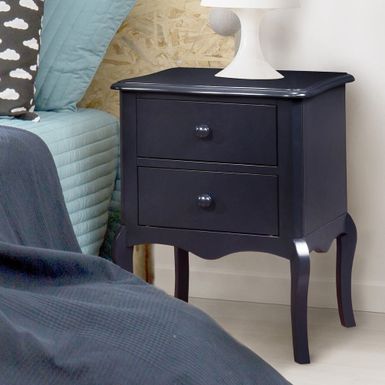 image of Hoa Traditional Solid Wood 2-Drawer Nightstand by Furniture of America - Blue with sku:jn6_mosgiea2n7koahi3kwstd8mu7mbs-overstock