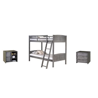 image of Twin over Twin Bunk with Case Goods - Twin over Twin - Bunk with 3 Drawer Chest and 2 Drawer Chest with sku:oeitujtjvmlf89wn-mimpwstd8mu7mbs-don-ovr
