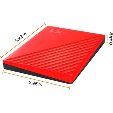 Angle Zoom. WD - My Passport 2TB External USB 3.0 Portable Hard Drive - Red