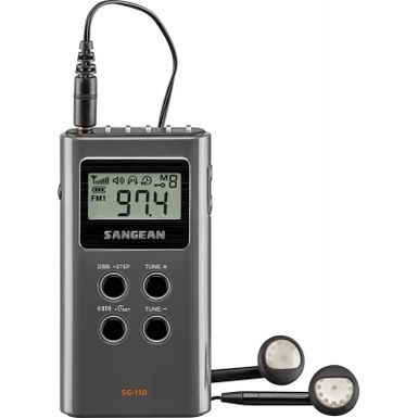 image of Sangean Am/fm Gray Stereo Pocket Radio with sku:sg110-sg-110-abt