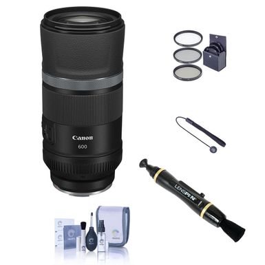 image of Canon RF 600mm f/11 IS STM Lens With 86mm Filter, LensPen Lens Cleaner, Cleaning Kit, Capleash with sku:ca60011b-adorama