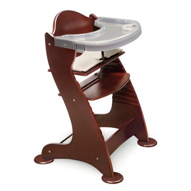 image of Badger Basket Embassy Adjustable Wood High Chair - Cherry with sku:lolb0onlywyfcr5ykabxhwstd8mu7mbs-bad-ovr