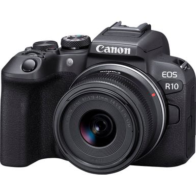 Back Zoom. Canon - EOS R10 Mirrorless Camera with RF-S 18-45 f/4.5-6.3 IS STM Lens - Black