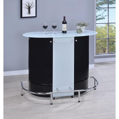 image of 1-shelf Bar Unit Glossy Black and White with sku:100654-coaster