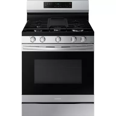 Samsung - 6.0 cu. ft. Freestanding Gas Range with WiFi, No-Preheat Air Fry & Convection - Stainless Steel