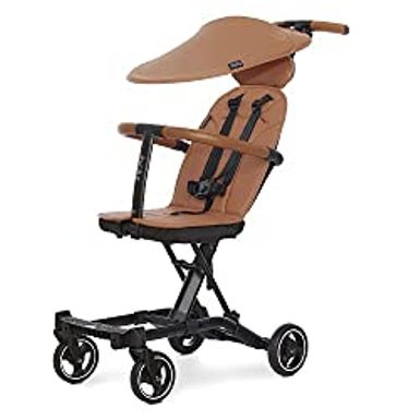 image of Evolur Cruise Rider Stroller with Canopy, Lightweight Umbrella Stroller with Compact Fold, Easy to Carry Travel Stroller - Cognac with sku:b0bg4t5pcm-amazon