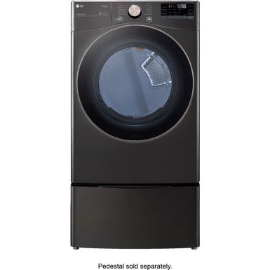 Alt View Zoom 14. LG - 7.4 Cu. Ft. Stackable Smart Electric Dryer with Steam and Built-In Intelligence - Black Steel