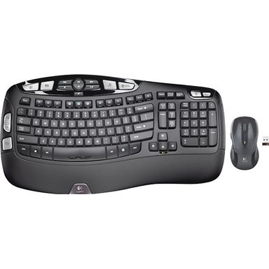 image of Logitech - MK550 Ergonomic Full-size Wireless Alkaline Wave Keyboard and Mouse Bundle - Black with sku:bb11144533-1261402-bestbuy-logitech