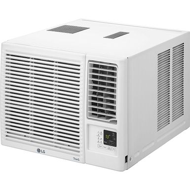image of LG - 1,000 Sq. Ft. 18,000 BTU Smart Window Air Conditioner with 12,000 BTU Heater - White with sku:lw1821hrsm-almo