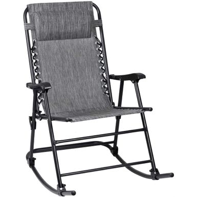 image of Homall Patio Rocking Chair Zero Gravity Chair Outdoor Folding Recliner Foldable Lounge Chair Outdoor Pool Chair - Grey with sku:vwztgwxiytwo5c7wpdeu4qstd8mu7mbs-overstock