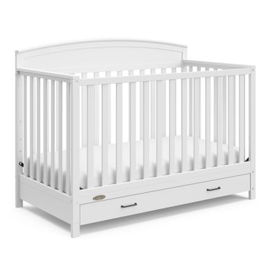 image of Graco Benton 5-in-1 Convertible Crib with Drawer - Pebble Gray with sku:r5pt75wc4mnvqxvn6st2uqstd8mu7mbs-sto-ovr