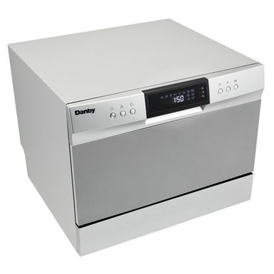 image of Danby 6 Place Setting Countertop Dishwasher in Silver with sku:ddw631sdb-electronicexpress