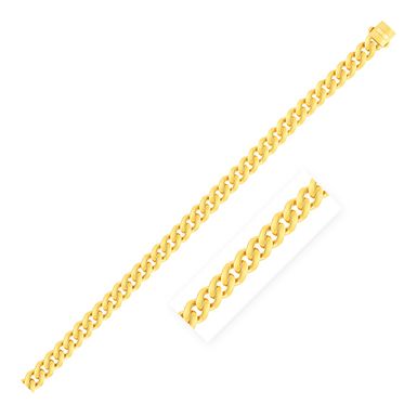 image of 14k Yellow Gold Polished Miami Cuban Chain Bracelet (8 Inch) with sku:71515-8-rcj