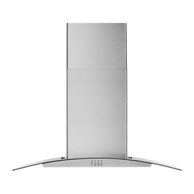 image of Whirlpool 36 inch Stainless Curved Glass Wall Mount Canopy Range Hood with sku:wvw51uc6ls-electronicexpress