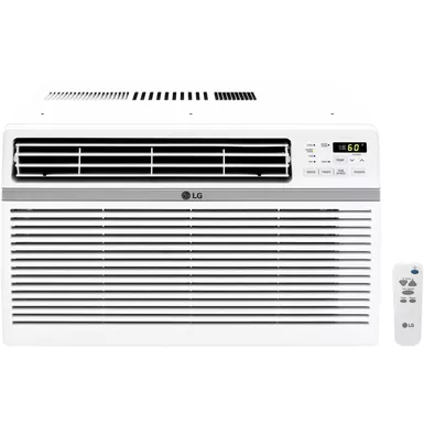 image of 12,000 BTU 115V Window-Mounted Air Conditioner with Remote Control with sku:lw1216er-almo
