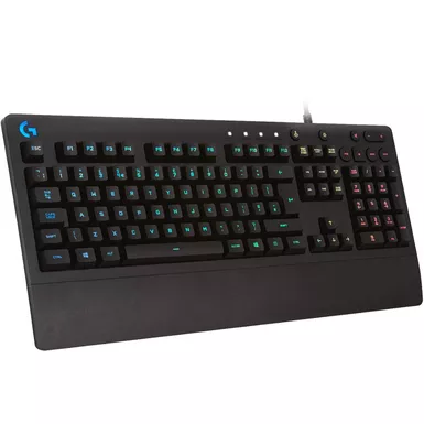 image of Logitech - Prodigy G213 Full-size Wired Membrane Gaming Keyboard with RGB Backlighting - Black with sku:4t8366-ingram