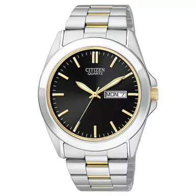 Citizen - Mens Two Tone Stainless Steel Watch with Black Dial