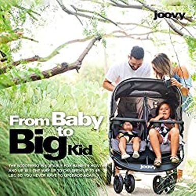Joovy Scooter X2 Side-by-Side Double Stroller Featuring Dual Snack Trays, One-Handed Fold, Multi-Position Reclining Seats, Adjustable Leg...