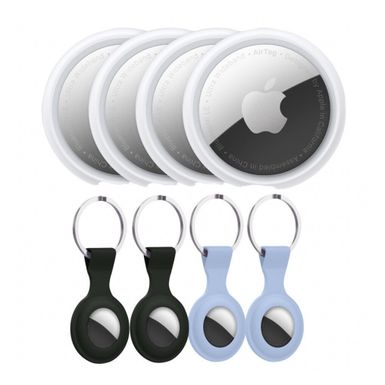image of Apple Airtag 4 Pack Key Ring Black/Blue with sku:mx542-4-streamline