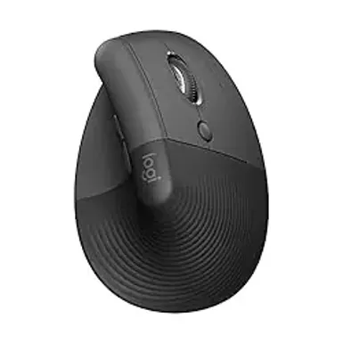 image of Logitech - Lift Vertical Wireless Ergonomic Mouse with 4 Customizable Buttons - Graphite with sku:bb21965319-bestbuy