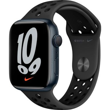 image of Apple Watch Series 7 GPS 45mm Starlight Aluminum Case with Anthracite/Black Nike Sport with sku:bb21100306-5706680-bestbuy-apple