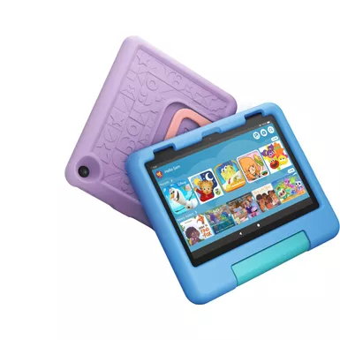 image of Amazon - Fire HD 8 Kids Ages 3-7 (2022) 8" HD tablet with Wi-Fi 32 GB - Purple with sku:bb22104865-bestbuy