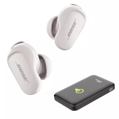 image of Bose QuietComfort Earbuds II, Soapstone With Portable Power Bank with sku:boqcebiip-adorama