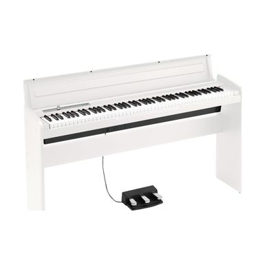 image of Korg LP-180 88 Keys Digital Piano, 10 Sounds, 3-Pedal Unit, 120 Voices, White (Open Box) with sku:kolp180whob-adorama