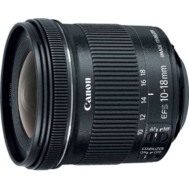 image of Canon - EF-S 10-18mm f/4.5-5.6 IS STM Ultra-Wide Zoom Lens - Black with sku:bb19550501-6405162-bestbuy-canon