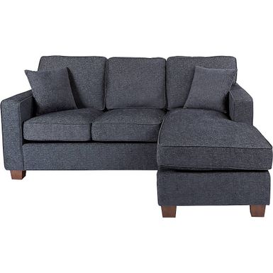 image of OSP Home Furnishings - Russell L-Shape Sectional Sofa - Navy with sku:bb21241355-6350898-bestbuy-officestarproducts