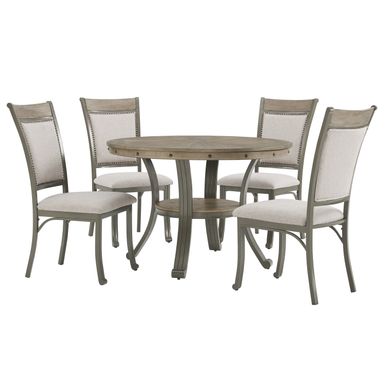image of Fawnwood 5PC Dining Set Pewter with sku:pfxs1431-linon