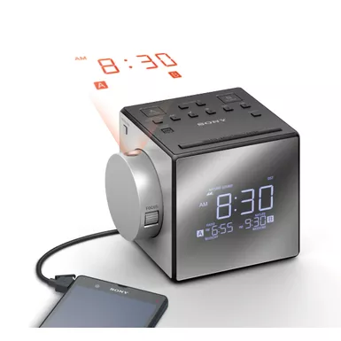 Sony - AM/FM Dual-Alarm Clock Radio - Black/Silver