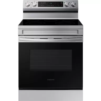 Samsung - 6.3 cu. ft. Freestanding Electric Range with Rapid Boil, WiFi & Self Clean - Stainless Steel