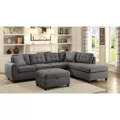 image of Stonenesse Tufted Sectional Grey with sku:500413-coaster