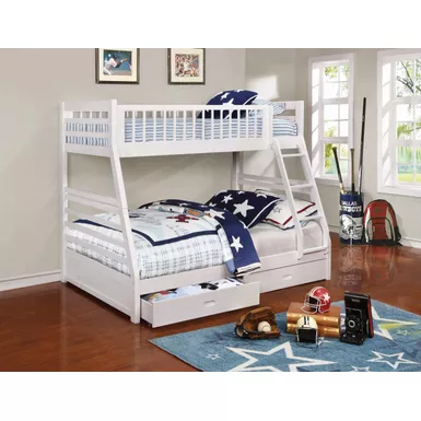 image of Ashton Twin over Full 2-drawer Bunk Bed White with sku:460180-coaster