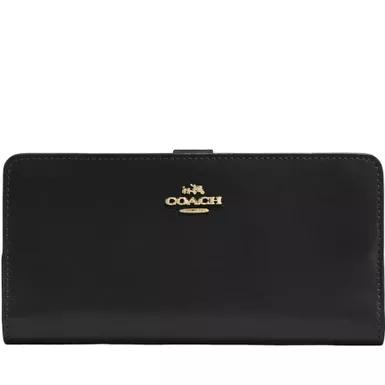 Coach Smooth Leather Skinny Wallet (Black)