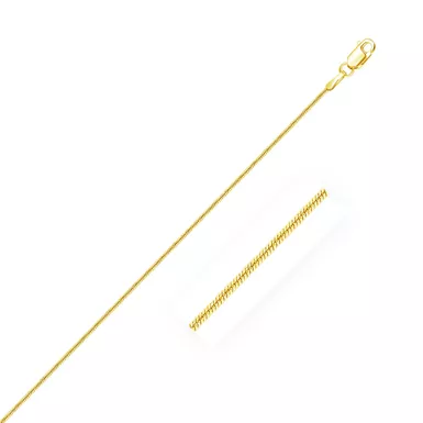 14k Yellow Gold Round Snake Chain 0.9mm (20 Inch)