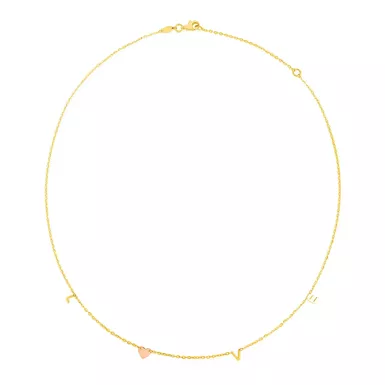 14k Two Tone Gold Love Necklace