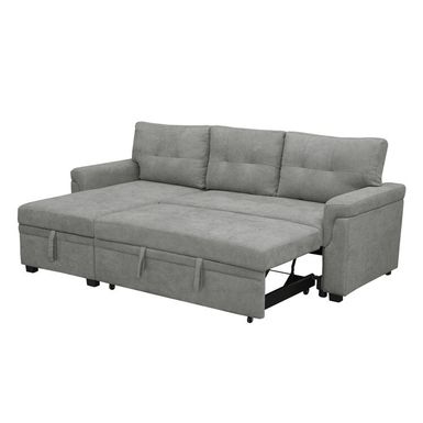 Naomi Home Laura Sectional Sleeper Sofa - Elegant L-Shaped Couch - Convertible Pull-Out Bed, Ample Storage, Sturdy Construction - Gray,...