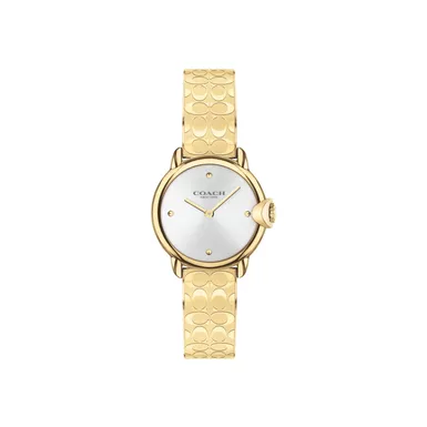 image of Coach - Ladies Arden Gold-Tone Bangle Watch Silver Dial with sku:14503692-powersales