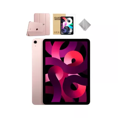 Apple - 10.9-Inch iPad Air - Latest Model - (5th Generation) with Wi-Fi - 256GB - Pink With Rose Gold Case Bundle