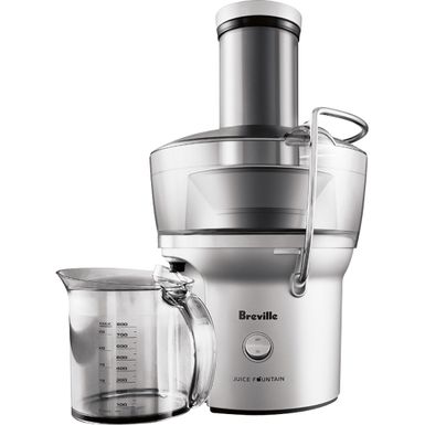 image of Breville - Juice Fountain Compact Electric Juicer - Silver with sku:bb10884396-8627337-bestbuy-breville