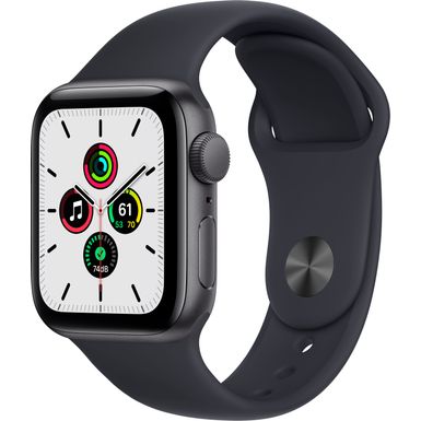 image of Apple Watch SE - GPS 40mm Space Gray Aluminum Case - Midnight Sport Band with sku:bb21100294-5706649-bestbuy-apple