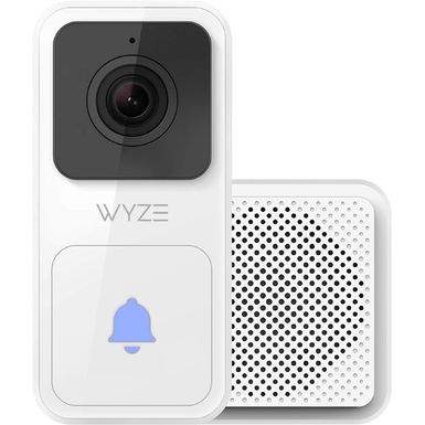 image of Wyze - Video Doorbell Wired (Horizontal Wedge Included) 1080p HD Video with 2-Way Audio - White with sku:bb21933429-6488322-bestbuy-wyze