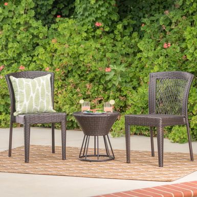 image of Remy Outdoor 3-Piece Wicker Stacking Chair Chat Set by Christopher Knight Home - Multi-brown with sku:b94oklnsg2uy_0uglyuztqstd8mu7mbs-chr-ovr