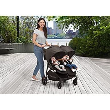Delta Children Cruzer Double Stroller  Lightweight Side by Side Double Stroller with Reclining Seats, Extendable Canopies and Flat...