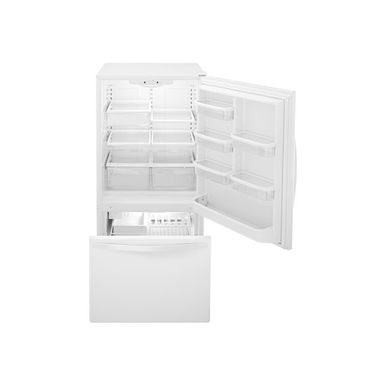 image of Whirlpool White Bottom Freezer Refrigerator with sku:wrb322dmbwh-abt